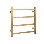 Aqua Brushed Gold Square 4 Bars Heated Towel Rail